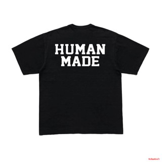 2022 ใหม่ Human Made H โลโก้พิมพ์ O-Neck 240g Slub ผ้าฝ้ายหลวมแขนสั้นสีขาวสีดำผู้ชายผู้หญิง TShirt เสื้อยืด