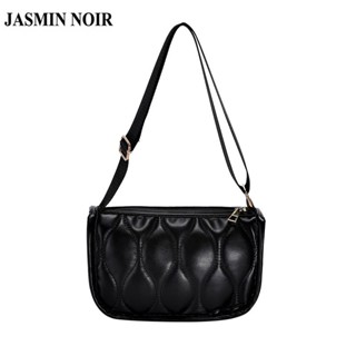 Jasmin NOIR กระเป๋าสะพายไหล่ กระเป๋าถือ หนัง PU เรียบง่าย สําหรับสตรี