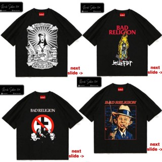 เสื้อยืด พิมพ์ลายโลโก้ BAD RELIGION METAL BAND สีดํา