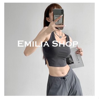 EMILIA SHOP เสื้อครอป เสื้อกล้ามครอป เสื้อแขนกุด สไตล์เกาหลี A20K038