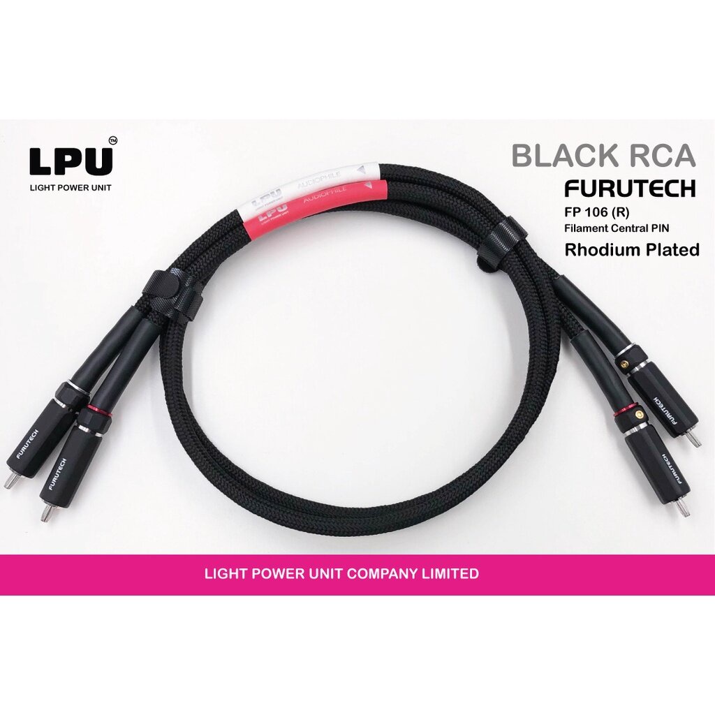LPU BLACK RCA Furutech FP 106 ( Rhodium Plated ) 2 เส้น ความยาว 1 เมตร หัว Furutech ชุบโรเดียม