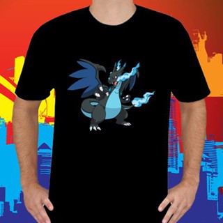 New Pokemon X Y Mega Charizard X Black T-Shirt_07