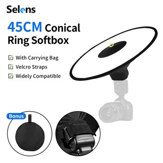 Selens 18in 45cm Magnetic Macro Ring Circular Round Softbox for Speedlite Flash Light