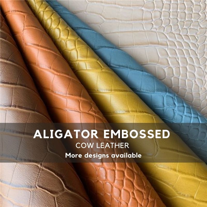 EMBOSSED ALIGATOR หนังจระเข้ สัตว์เลื้อยคลาน Buaya Kulit (ALIG)