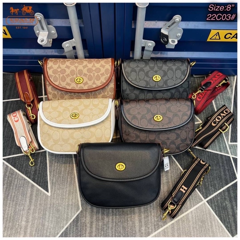 Coach กระเป๋าสะพายข้างผู้หญิง ไซค์8” สายสปอร์ต
