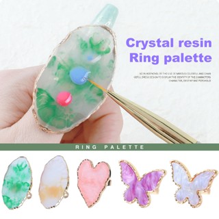 【AG】Nail Color Plate Wearable Displaying Resin Nail Color Gel Polish Mixing Plate