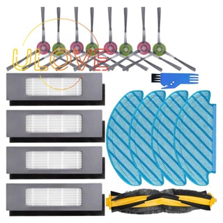 แปรงหลัก แปรงด้านข้าง แผ่นกรอง HEPA แบบเปลี่ยน สําหรับหุ่นยนต์ดูดฝุ่น Ecovacs T8 AIVI T8 Max N8 Pro