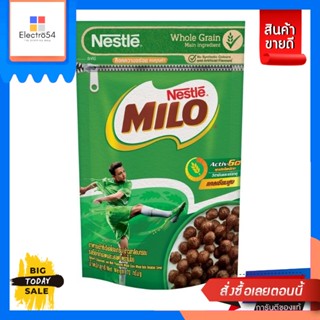 Milo(เนสท์เล่) Milo ไมโล ซีเรียล อาหารเช้า ซีเรียล โฮลเกรน ข้าวสาลีอบกรอบรสช็อกโกแลตและมอลต์ 60 กรัม Milo Milo Cereal Br