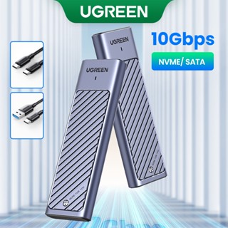 Ugreen อะแดปเตอร์ M.2 NVMe SATA SSD Enclosure 10Gbps USB 3.2 Gen2 USB C External Enclosure รองรับ M และ B&amp;M Keys