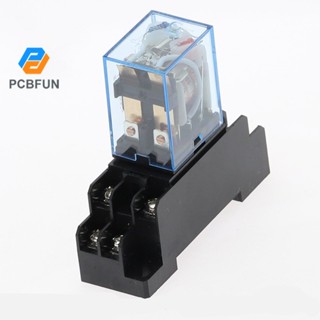 Pcbfun LY2NJ 220V 24V 12V รีเลย์พาวเวอร์คอยล์ 10A AC 220V ซ็อกเก็ตรีเลย์พาวเวอร์ ขนาดเล็ก LY2NJ HH62P 8-pin