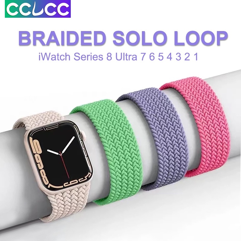 Cclcc สายนาฬิกาข้อมือ ผ้าถัก สําหรับ Apple Watch Ultra Series 8 7 49 มม. 45 มม. 41 มม. 44 มม. 40 มม. 38 มม. 42 มม. iWatch Series 7 6 SE 5 4 3