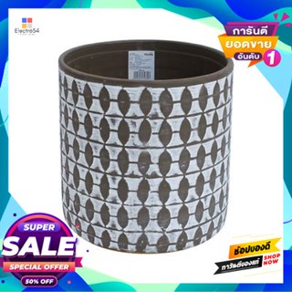 Plant กระถางต้นไม้ รุ่น 90096-2020S1-342-S ขนาด 7.5 นิ้ว สีขาว - เทา Plant Pot FONTE No. 90096-2020S1-342-S Size 7.5 Inc