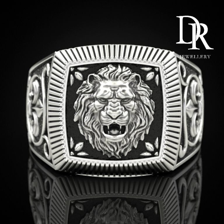 DR เครื่องประดับแฟชั่นเกาหลีอุปกรณ์เสริมสแตนเลส Domineer ชายแหวน Lion Head Zodiac Leo สัตว์แหวน