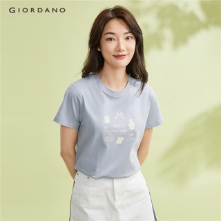 GIORDANO เสื้อยืดผู้หญิงแขนสั้น Womens Cotton T-Shirt 05393211