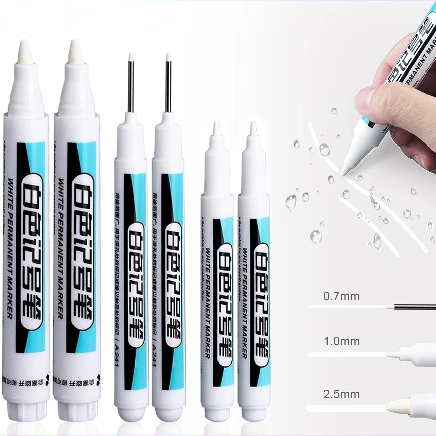 1 ชิ้น ปากกามาร์กเกอร์ สีขาวมัน กันน้ํา ปากกามาร์กเกอร์ถาวร สําหรับยาง ภาพวาด โน้ตบุ๊ก เครื่องเขียน อุปกรณ์สํานักงาน สําหรับนักเรียน