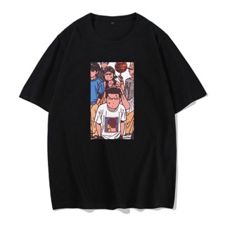 Fashion Printed T-Shirt 1 Cotton Casual Slam Dunk Sakuragi Flower Road Basketball Men Short Sleeve Loose Halfเสื้อย_09