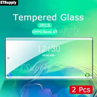 กระจกนิรภัยกันรอยหน้าจอ 3D ทรงโค้ง สําหรับ OPPO Reno 8T OPPO Reno8T A78 5G A17 A17K (2 ชิ้น)