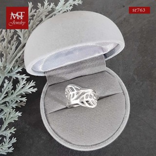 MT แหวนเงินแท้ ลายใบไม้ แบบไขว้ ไซส์: 51, 52, 53, 55, 58 Solid 925 Sterling Silver leaves Ring (sr763) MT Jewelry มณีธารา