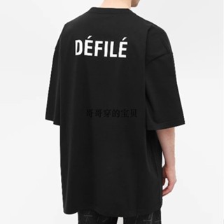 Balenciaga 21ss DEFILE เสื้อยืดคอกลม แขนสั้น ลายโลโก้ ขนาดเล็ก_11