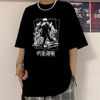 Japanese Anime Manga Jujutsu Kaisen Gojo Satoru Graphic Print Tops Mens T-shirt Women Unisex Casual Tees Streetwea_02