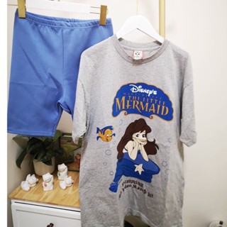 ⚡️THE LITTLE MERMAID⚡️เสื้อยืดผ้าฟอก  Unisex Cotton 💯 งานใหม่ ทำเก่า ผ้าฟอกเฟดนุ่ม ไร้ตะเข็บข้าง สกรีนจม หน้าหลัง ⚡️⚡️