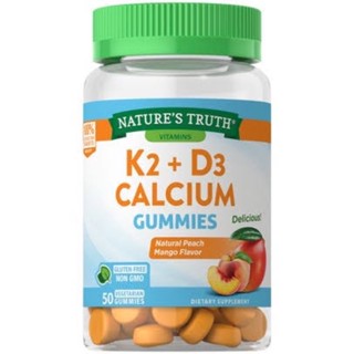 Natures Truth D3 + K2 Calcium Gummies, Natural Peach Mango 50 gummies