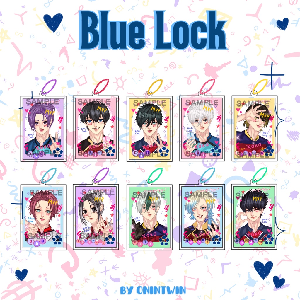 พวงกุญแจ Blue LOCK by onintwin/การ์ดล็อคสีน้ําเงิน