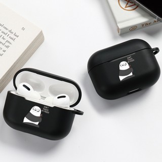 เคสหูฟังจิตรกรรม TPU สีดำ ด้วยคาราไบเนอร์ เคสหูฟัง พร้อมหูยึด สำหรับ Airpods Pro Airpods Pro 2