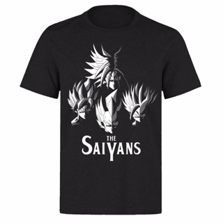 เสื้อยืดพิมพ์ลาย The Saiyans Dragon Ball Z Z สไตล์คลาสสิก Ph20 สําหรับผู้หญิงสีดํา_04