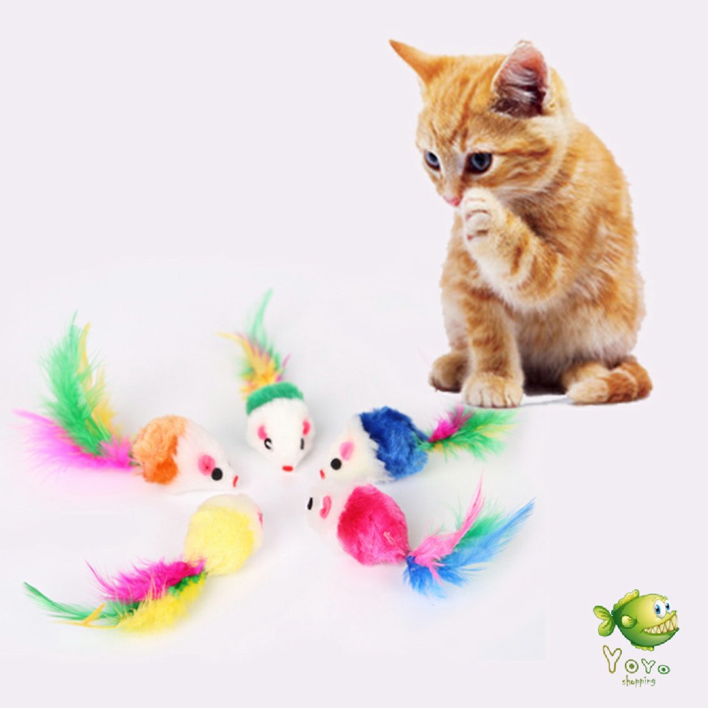 YOYO หนูจิ๋วของเล่นน้องแมว คละสี อุปกรณ์เสริมสำหรับสัตว์เลี้ยง Cat toy