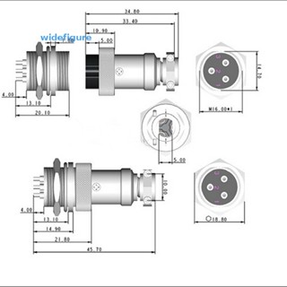 Widefigure ปลั๊กตัวผู้ และตัวเมีย GX16 2-10pin 1 ชิ้น