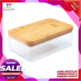 CLEAR กล่องใสฝาไม้ STACKO MOKU BB01031 9x21x8.8 ซม.CLEAR BOX WITH WOODEN LID STACKO MOKU BB01031 9X21X8.8CM