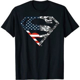 Dc Comics T-Shirt Superman American Flag Camo Logo T-Shirt