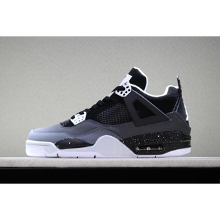 รองเท้าแพลตตินัม Air Jordan 4 Retro Fear สีดํา สีขาว สีเทาบริสุทธิ์ 626969-030