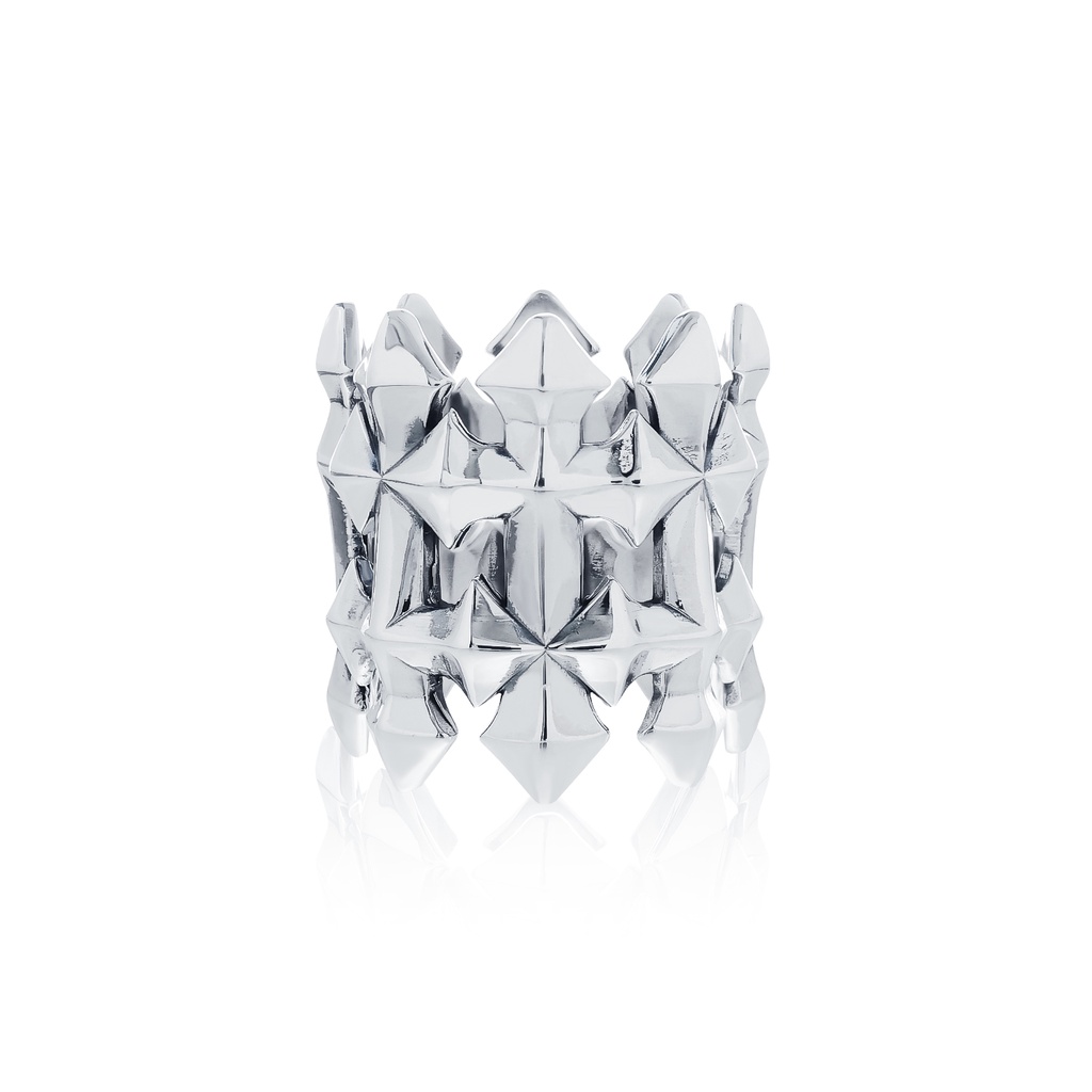 the Glory Cross Army ring - oversized แหวนเงินแท้ 925 แกะมือขัดเงาพิเศษ พร้อมลงดำขับลาย
