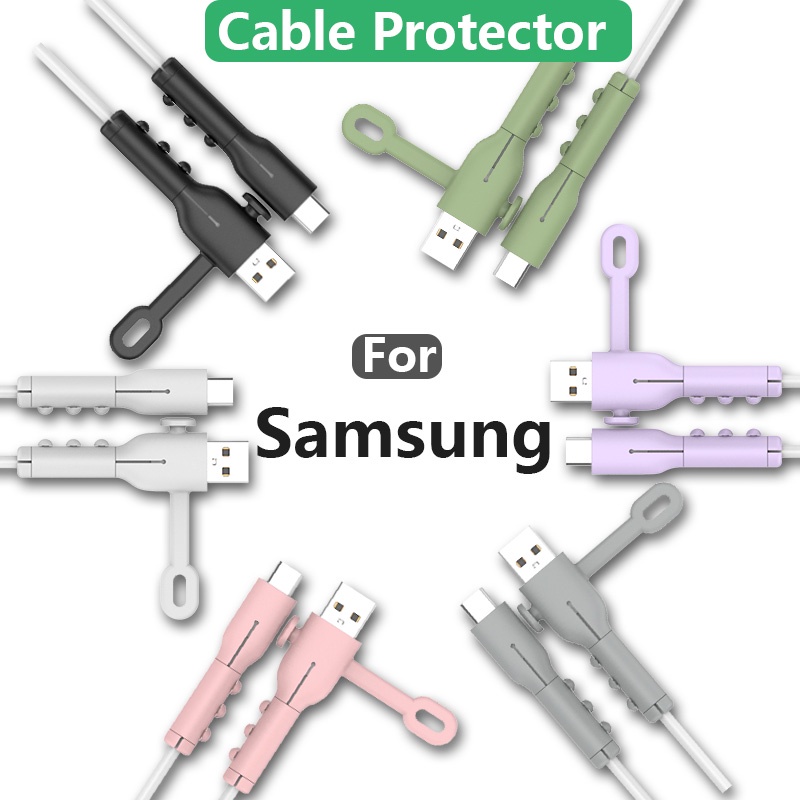 ตัวถนอมสายชาร์จ USB เป็น Type C ซิลิโคน กันแตกหัก สําหรับ Samsung Galaxy Note S20 Plus A13 A04