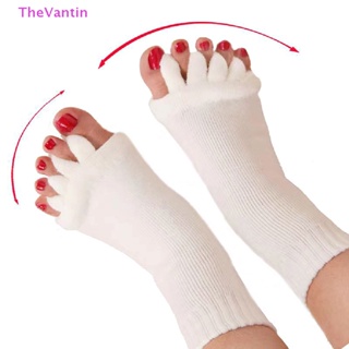 Thevantin ถุงเท้าแยกนิ้วเท้าห้านิ้ว Hallux Valgus Corrector Bunion ปรับได้ 1 คู่