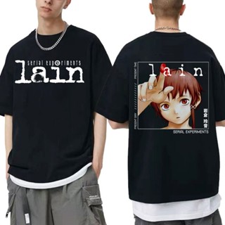 [S-5XL] เสื้อยืด พิมพ์ลายกราฟิกการ์ตูนอนิเมะ Cyberpunk Science Fiction Manga Lain Iwakura สไตล์วินเทจ สําหรับผู้ชาย_12