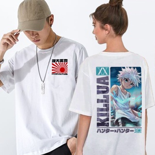 Tee อะนิเมะวีรบุรุษกราฟิกที unisex ขนาดใหญ่สีขาวแฟชั่นเสื้อยืดสตรีทแวร์ killua นักล่า x นักล่า ^}u_05