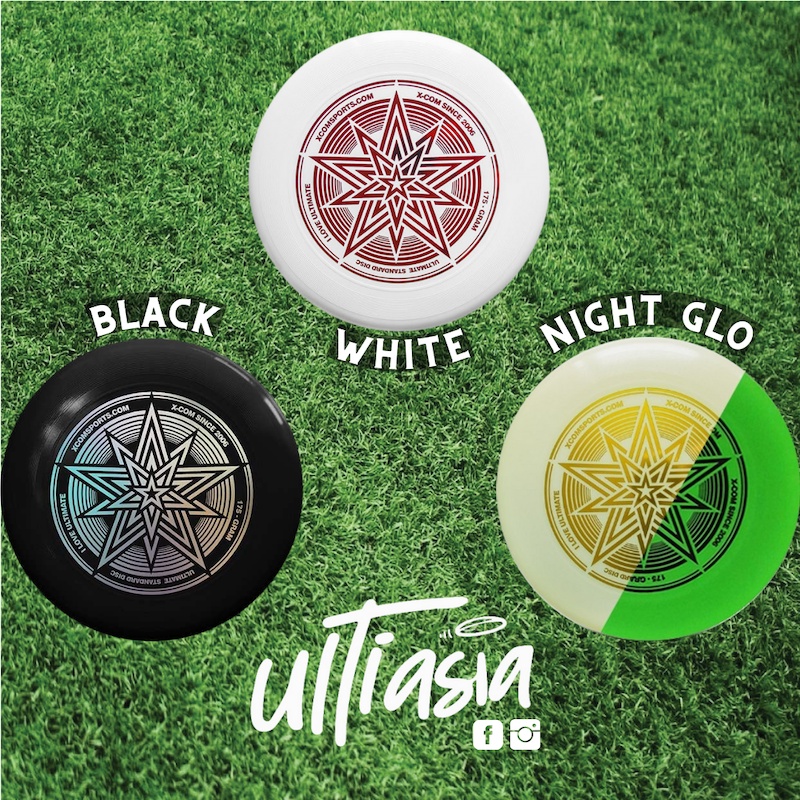 X-Com Ultimate Frisbee Disc 175gram Black , White , Night Glow