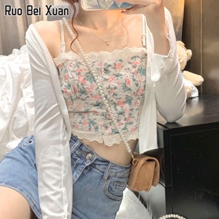 RUO BEI XAUN ชุดสูทผู้หญิง 2023 เสื้อคาร์ดิแกนแฟชั่นใหม่ + เสื้อกั๊กแฟชั่นลูกไม้เซ็กซี่