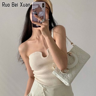 RUO BEI XUAN ท่อนบนของผู้หญิงปี 2023 ท่อนบนท่อนบนใหม่สามารถสวมท่อนบนท่อนบนแบบถักนิตติ้งได้