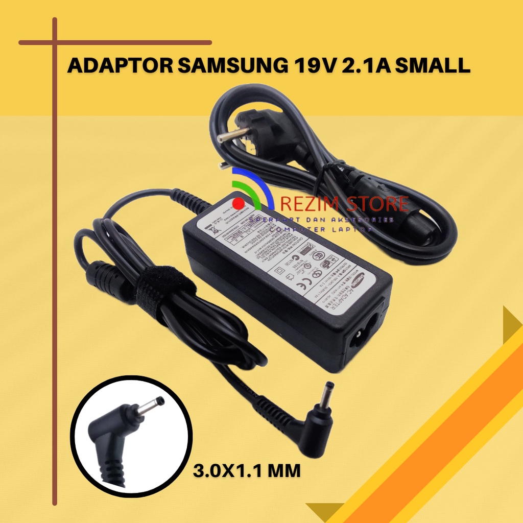 อะแดปเตอร์ชาร์จแล็ปท็อป Samsung 19V - 2.1A (ปลั๊กอินเล็ก) ต้นฉบับ Samsung NP740U3E Ultrabook, NP740U