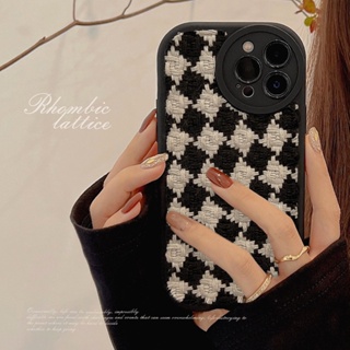 เคสไอโฟน TPU ผ้าสักหลาด ลายตาราง เรียบง่าย สําหรับ เคส iPhone 11 pro max X Xr Xs 14 Plus 12 pro max 13