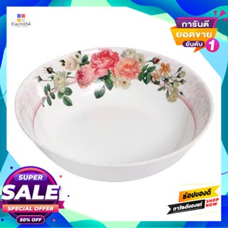 Melamine ชามเมลามีนทรงกลม อาโดนิส Flower Ware รุ่น B825-7.5 ขนาด 7.5 นิ้ว สีขาว - ชมพูround Melamine Bowl Adonis Flower