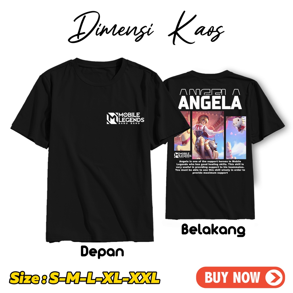 เสื้อยืด DIMENSIONS - Mobile Legends MLBB T-Shirt - ANGELA - Mobile Legends / All Role T-Shirt - Coo
