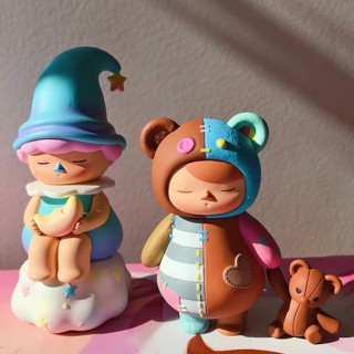 【ของแท้】POPMART Pucky Sleeping Babies Series กล่องสุ่ม ตุ๊กตาฟิกเกอร์ เครื่องประดับ ของขวัญ