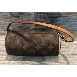 กระเป๋าใส่เครื่องสำอางค์/เครื่องเขียน LV หนังแท้ 7*18cm มือสอง