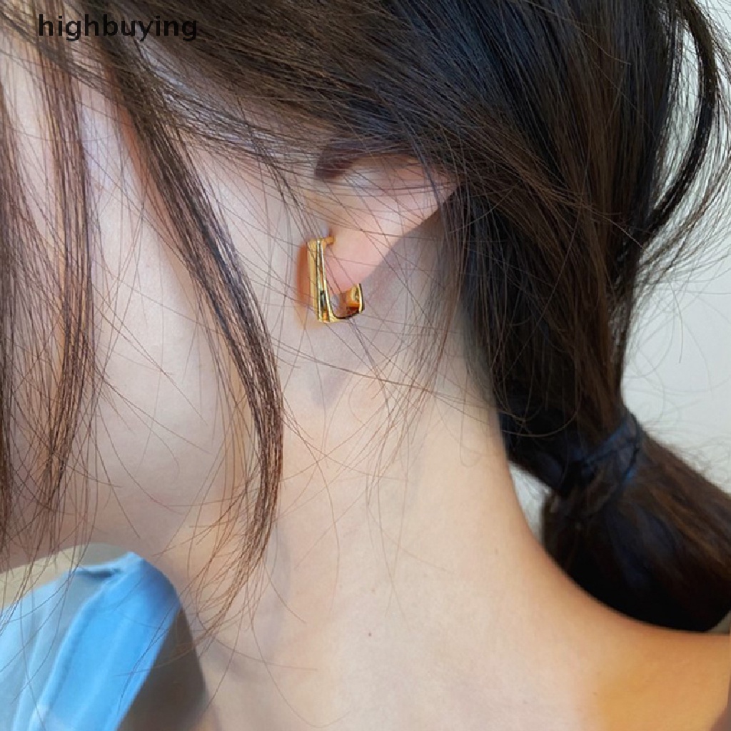 [highbuying] ใหม่ แฟชั่นผู้หญิง สเตนเลส แวววาว ต่างหูสตั๊ด อารมณ์ สุภาพสตรี สี่เหลี่ยม ต่างหู ปาร์ตี้ ของขวัญวันเกิด เครื่องประดับใหม่ พร้อมส่ง