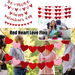 ป้ายแบนเนอร์ Happy Valentines Day สีแดง สีชมพู สําหรับงานหมั้น